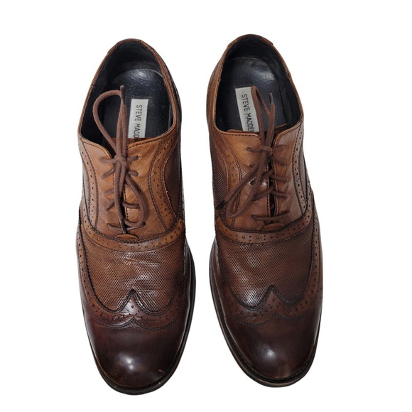 Steve Madden Persey Wingtip Oxford Leather Shoes Men's. Size 11.5. Pre-owned - Picture 4 of 9